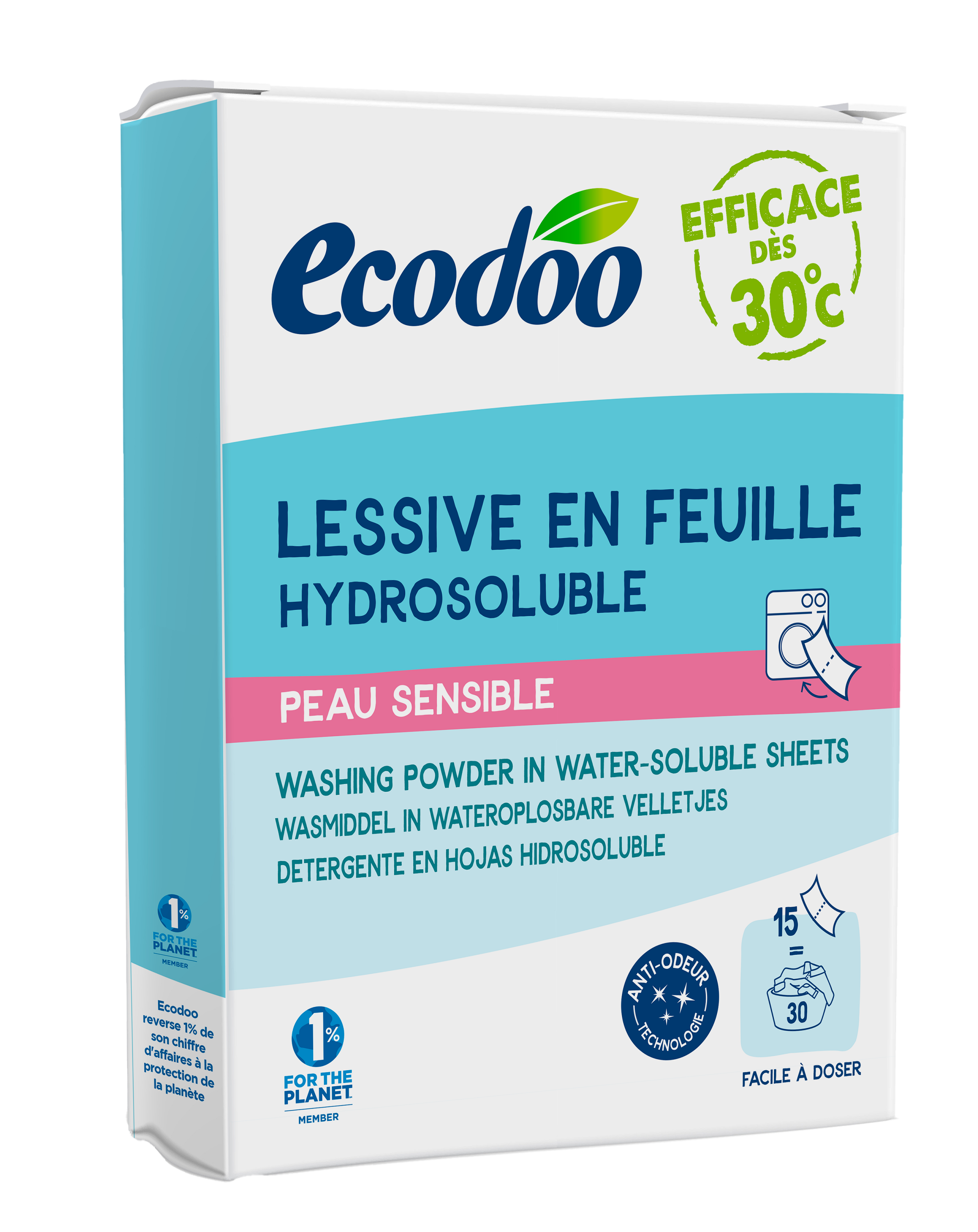 Ecodoo Wasstrips laundry sheets gevoelige huid eco 52.00 Gram