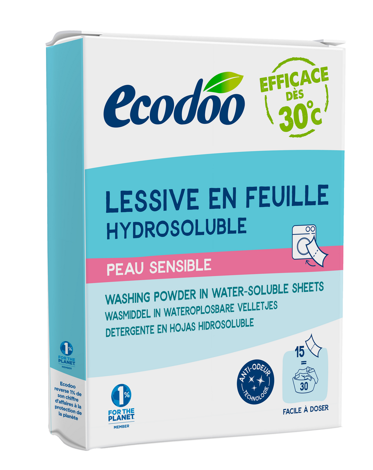 Ecodoo Wasstrips laundry sheets gevoelige huid eco 52.00 Gram