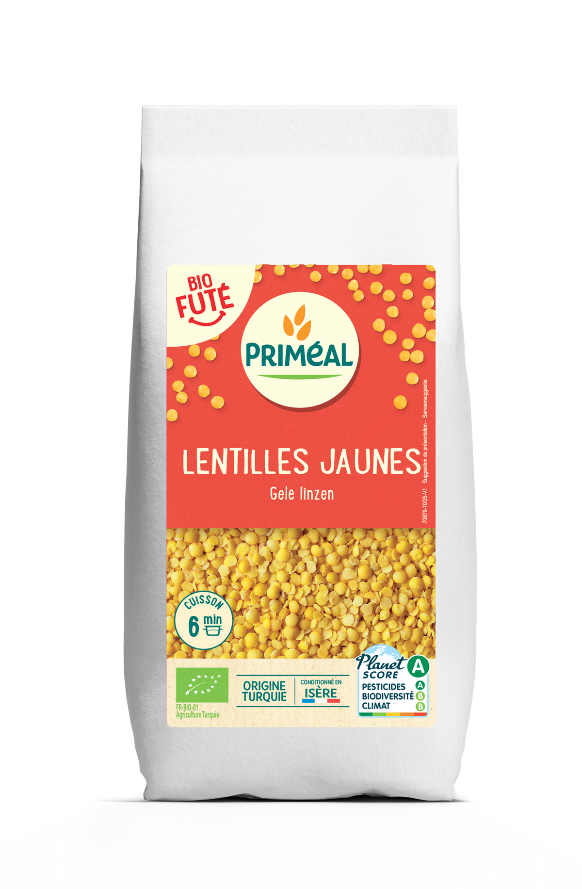 Primeal Gele linzen bio 500.00 Gram