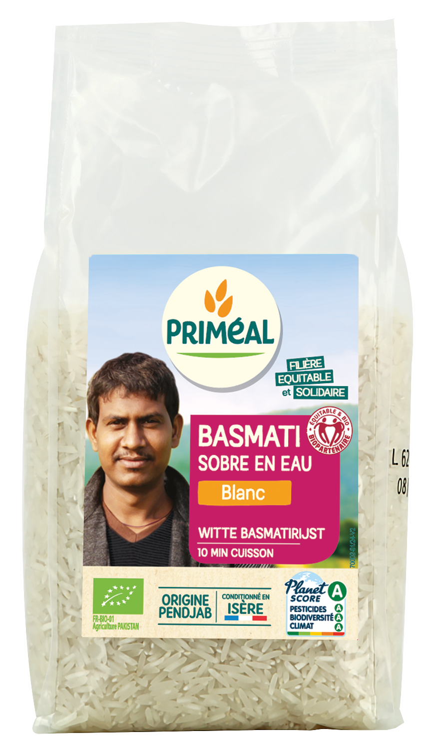 Primeal Witte basmati rijst bio 1 Kilogram