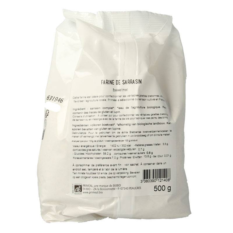 Primeal Volkoren boekweitmeel bio 500 Gram