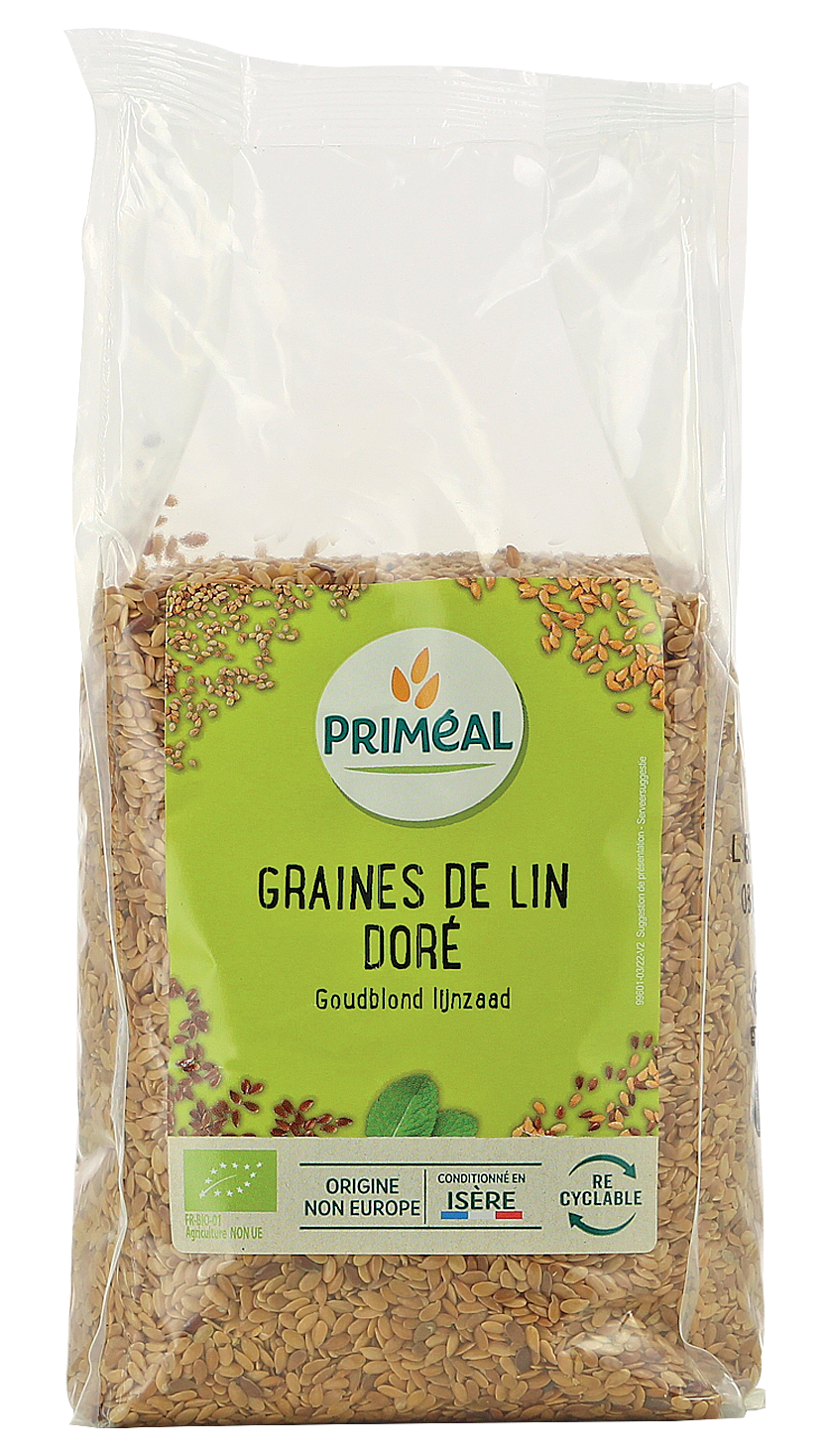 Primeal Lijnzaad goudblond bio 250 Gram