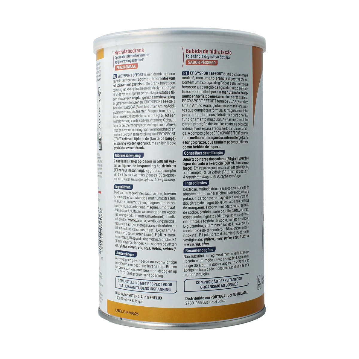 Nutergia Ergysport effort perzik 450.00 Gram