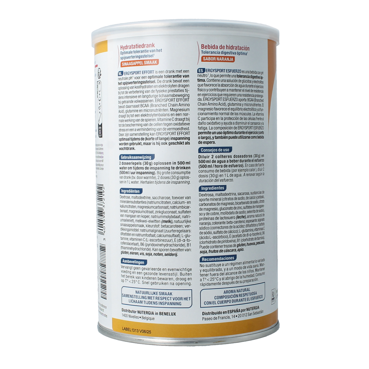Nutergia Ergysport effort sinaasappel 450.00 Gram