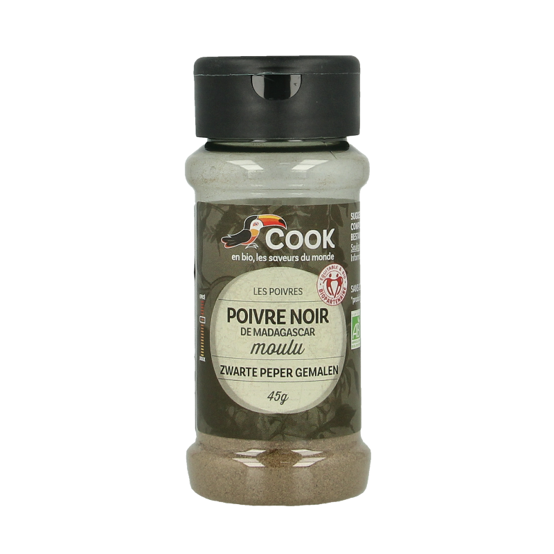 Cook Zwarte peper gemalen bio 45 Gram