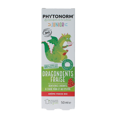 Phytonorm Dragondent tandpasta kind aardbei 50.00 Milliliter