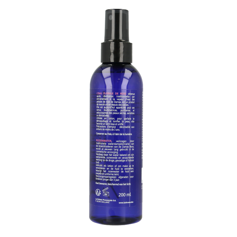 Ladrome Rozenwater spray bio (hydrolaat) 200 Milliliter
