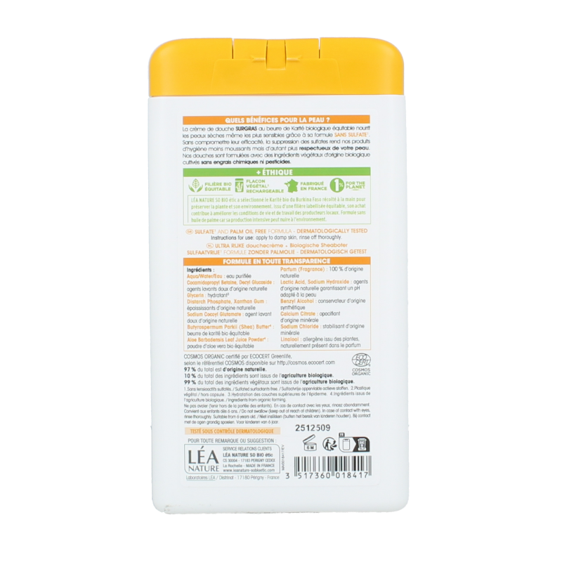 So Bio Etic Showercream ultra rich shea butter 450 Milliliter