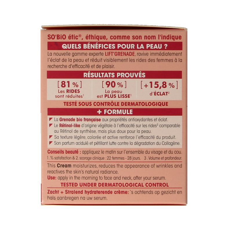 So Bio Etic Lift grenade day cream 50 Milliliter
