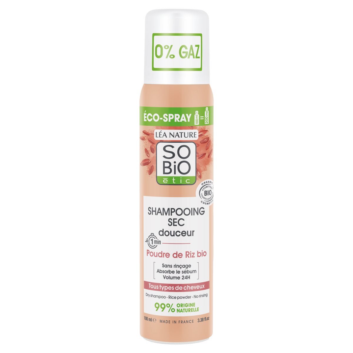 So Bio Etic Softening dry shampoo rice power 100 Milliliter