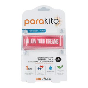 Parakito Op=Op Anti mug armband volwassenen fuchsia 1.00 Stuks