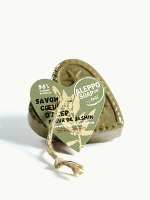 Aleppo Soap Co Sapone di Aleppo cuore fiore di gelsomino con corda 150 Gram