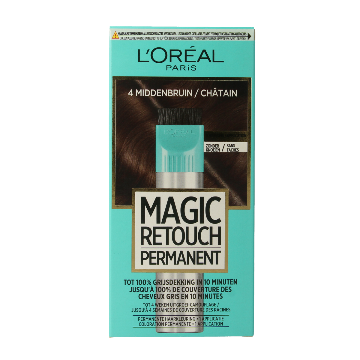 Magic Retouch Permanente haarkleuring nr 4 middenbruin 1.00 Stuks