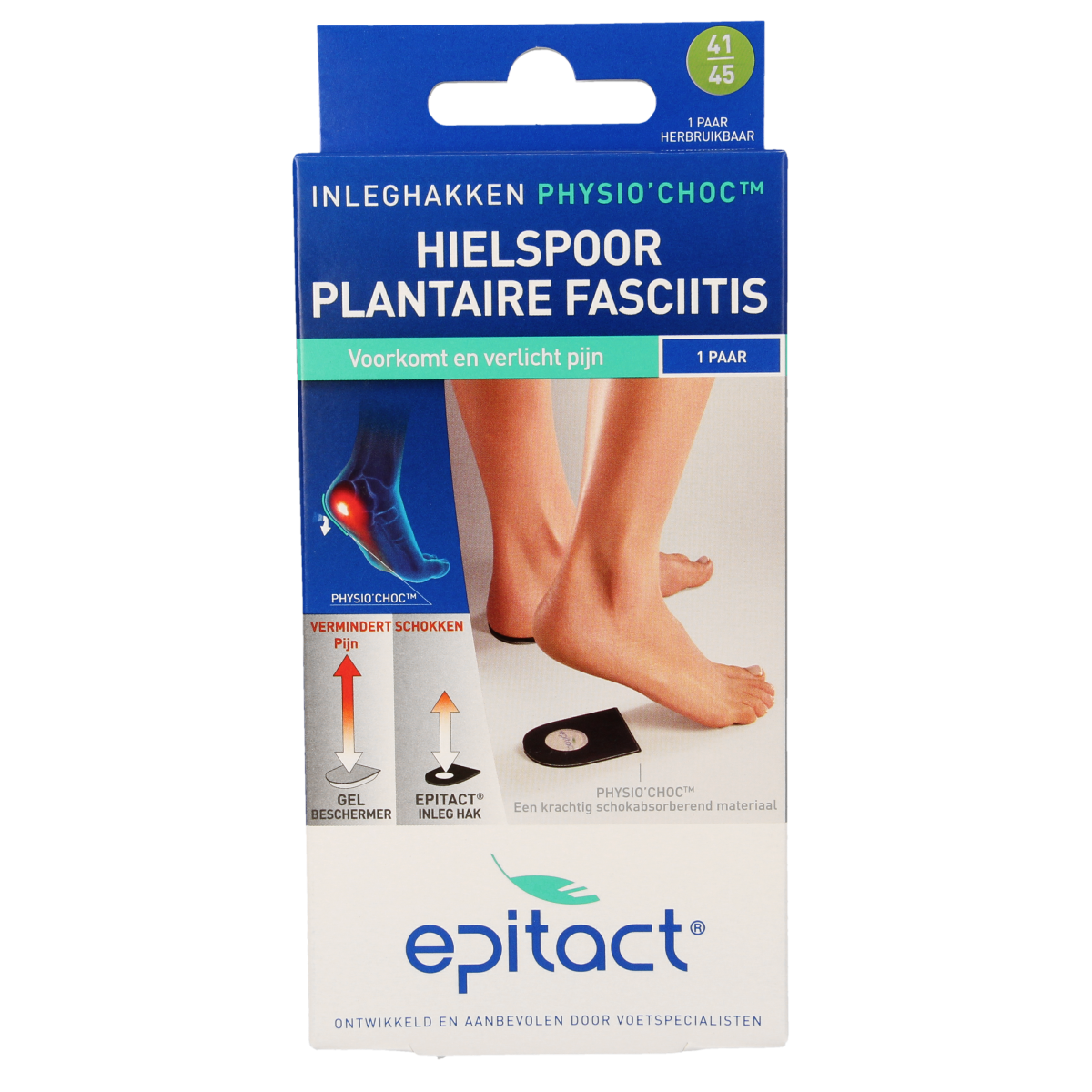 Epitact Hielspoor inleghakken met physio choc maat 41/45 2.00 Stuks