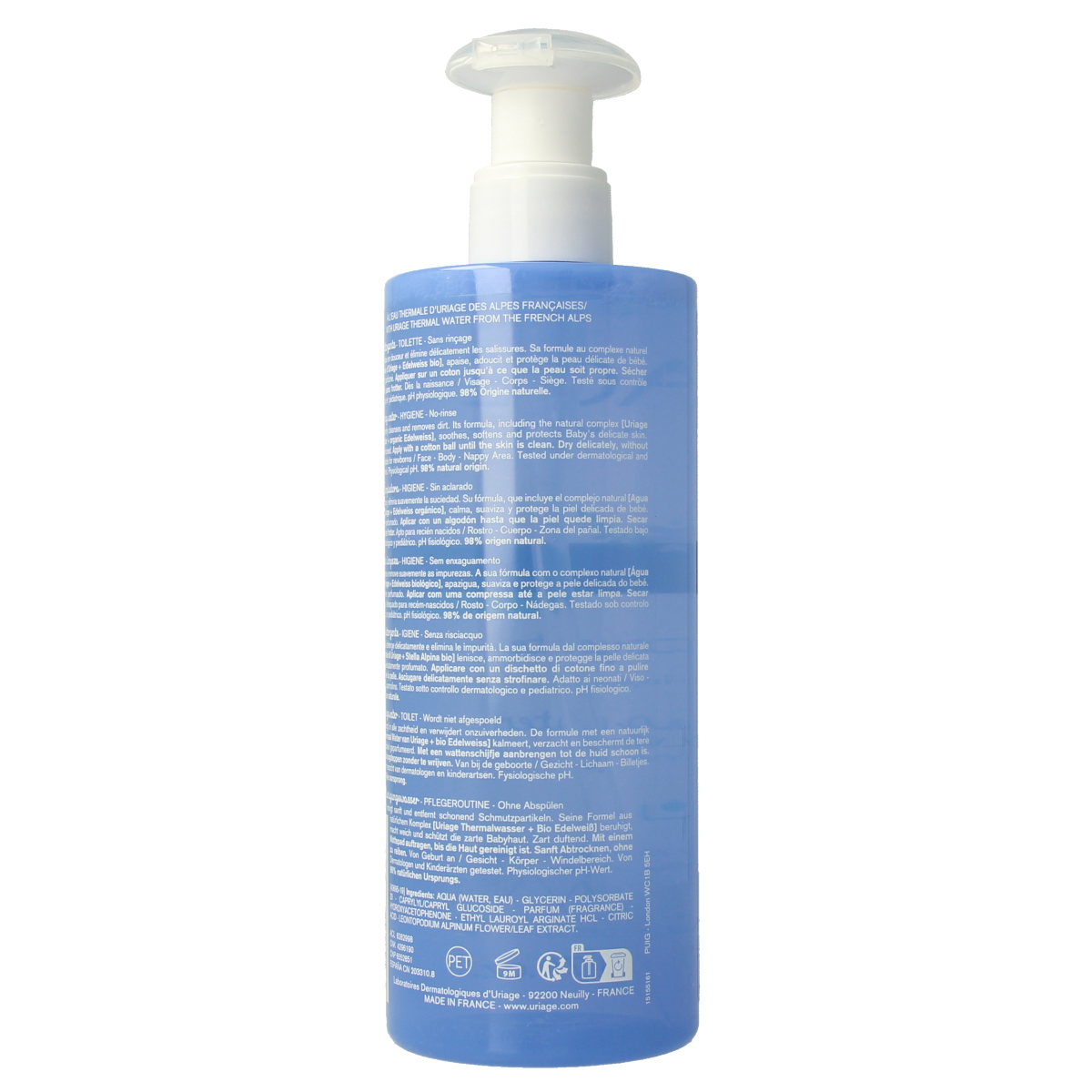 Uriage Bebe 1ere eau nettoyante fp 500.00 Milliliter
