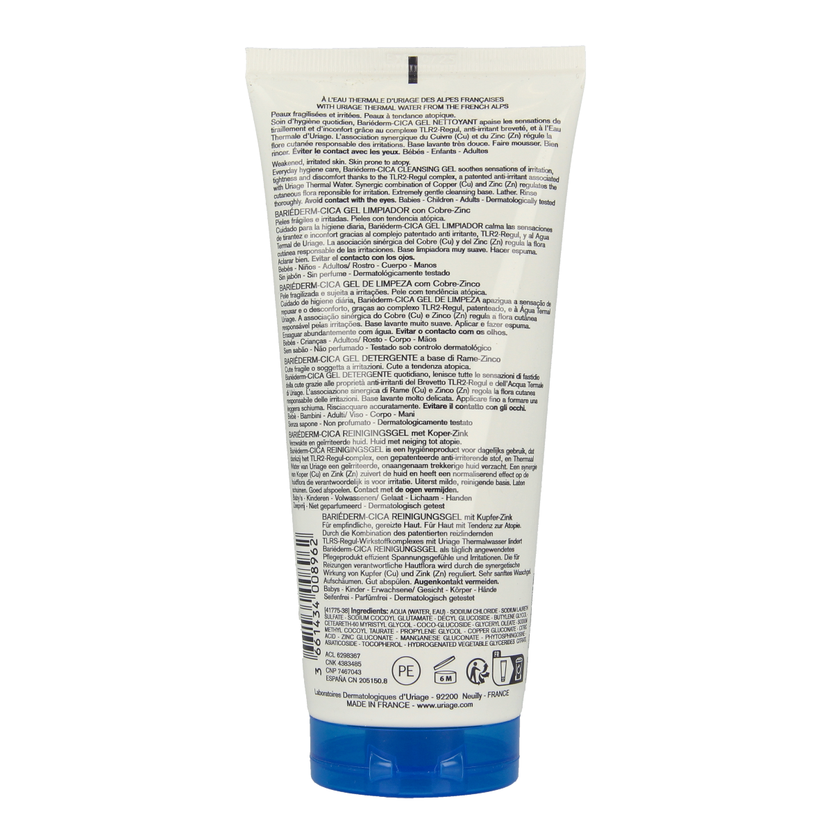 Uriage Bariederm cleansing cica gel irritated skin 200.00 Milliliter