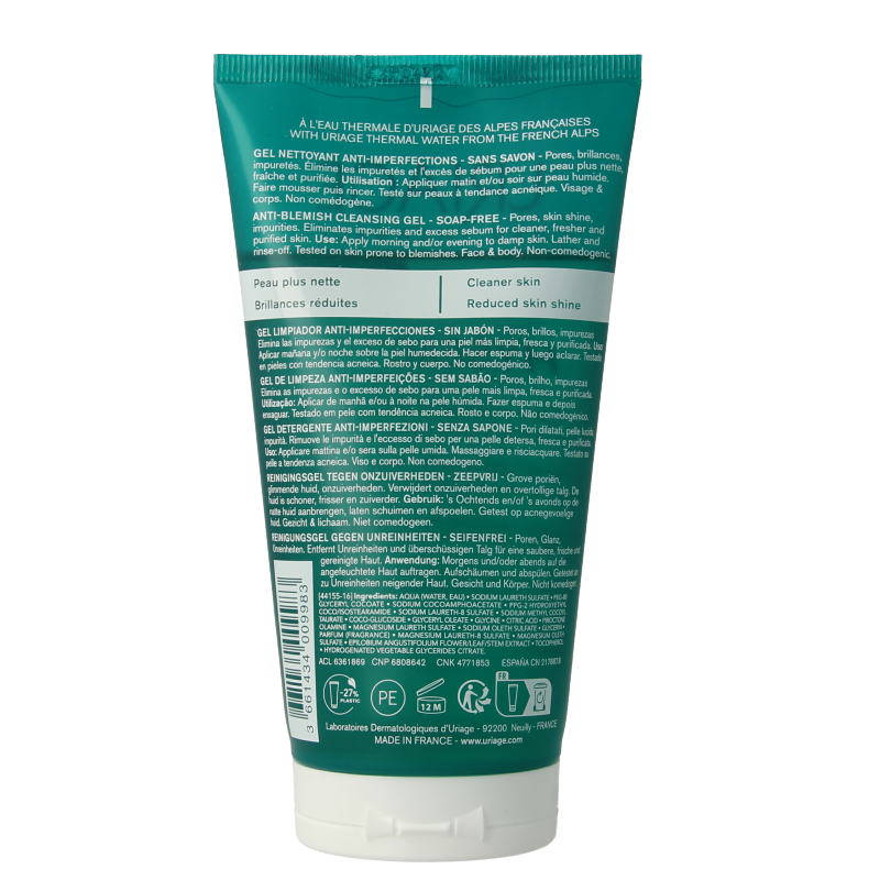 Uriage Hyseac reinigingsgel 150 Milliliter