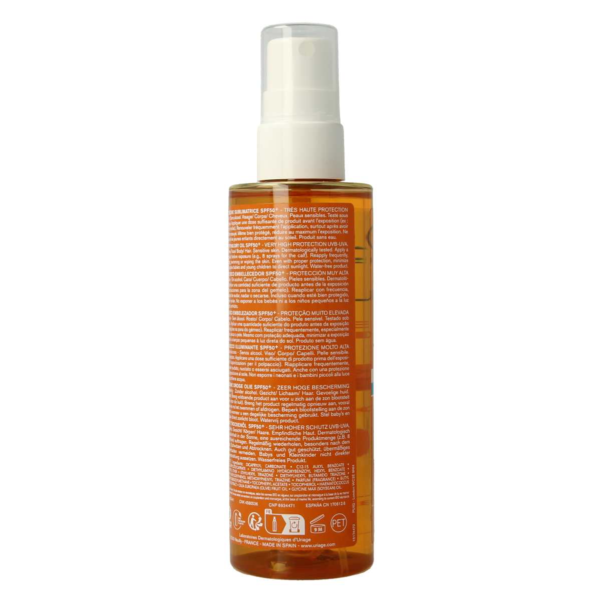Uriage Bariesun SPF50+ olie 200.00 Milliliter