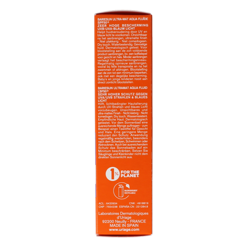 Uriage Bariesun aqua ultramatte SPF50 50 Milliliter