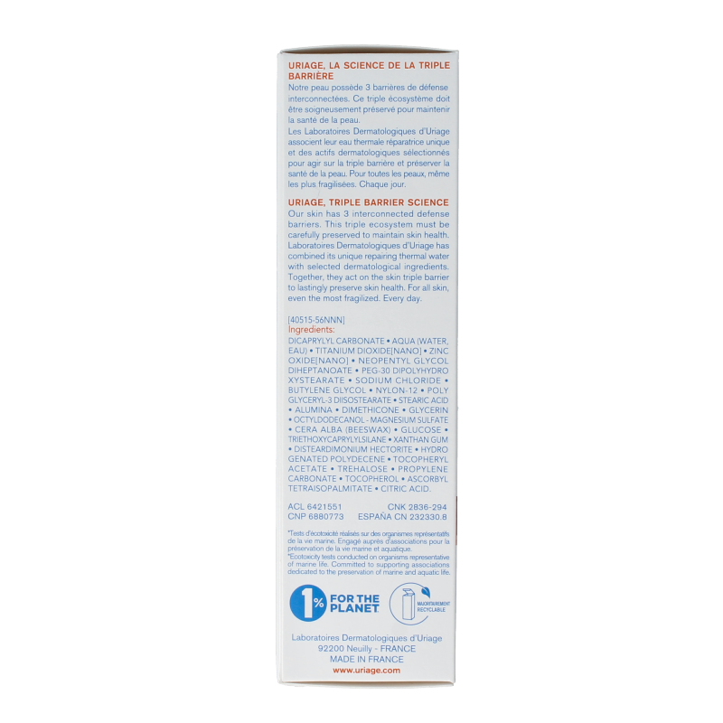 Uriage Bariesun mineral cream SPF50 100 Milliliter