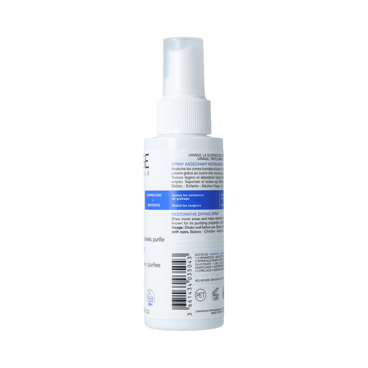Uriage BARIEDERM CICA+ HERSTELLENDE UITDROGENDE SPRAY 100.00 Milliliter