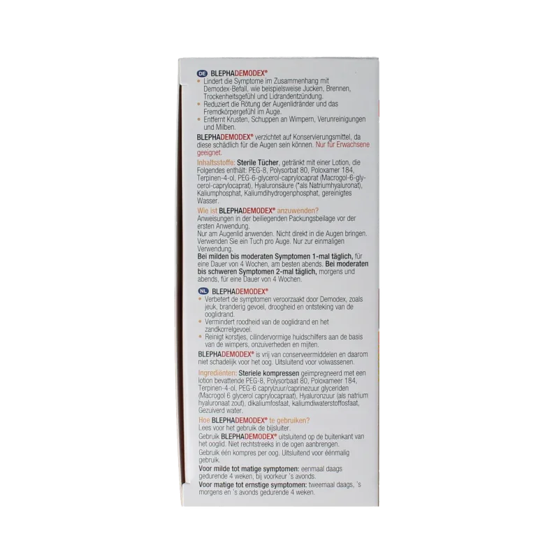 Diversen Blephademodex reinigingstissues 30 Stuks
