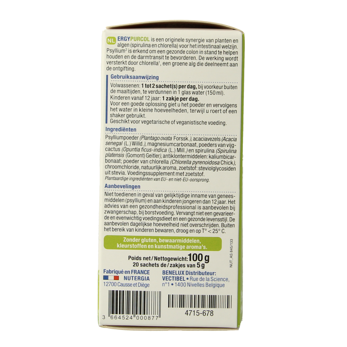 Nutergia Ergypurcol 20.00 Sachets