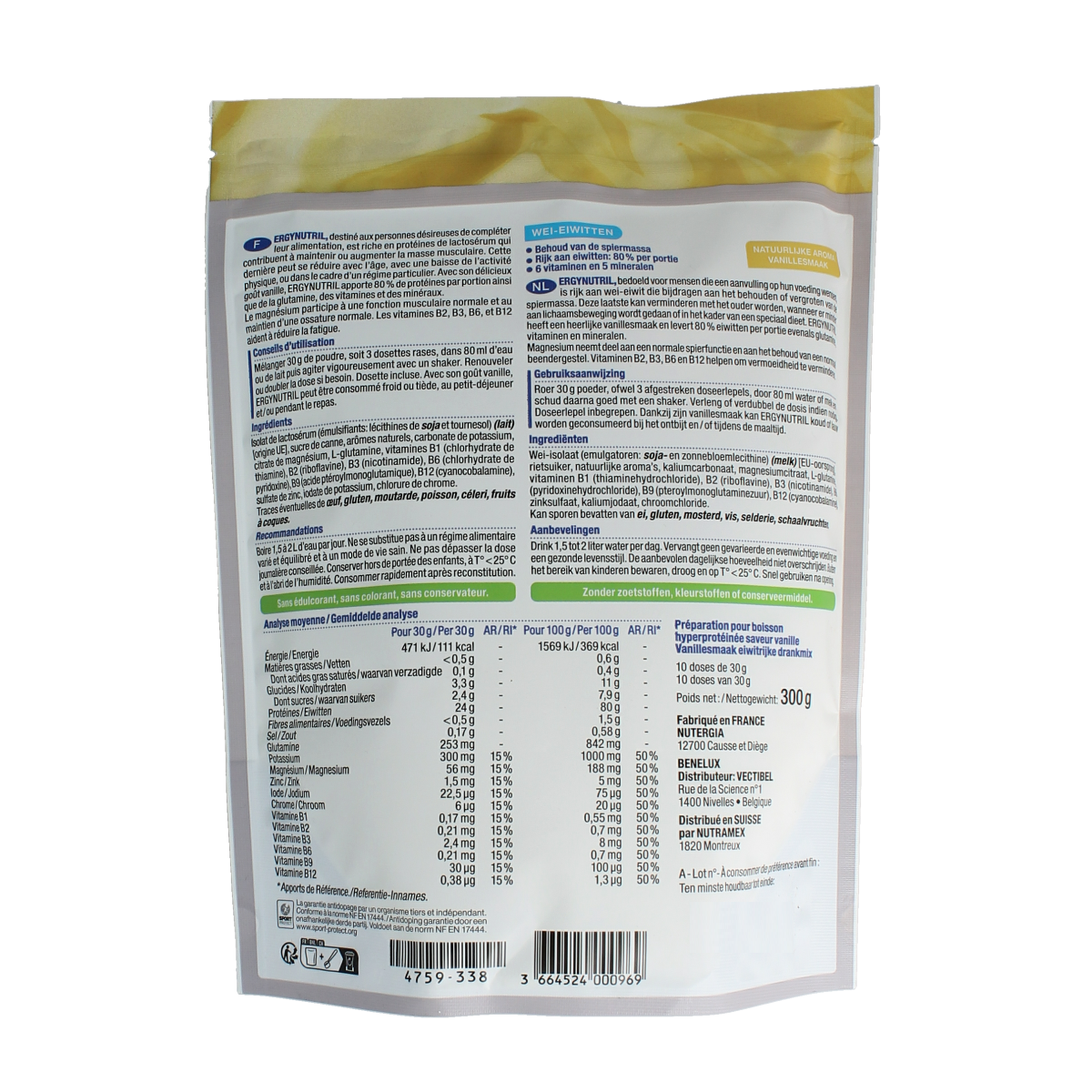 Nutergia Ergynutril vanille 300.00 Gram