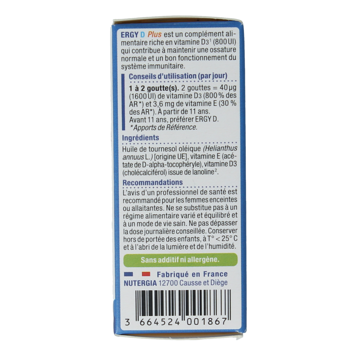 Nutergia Ergy D plus 15.00 Milliliter