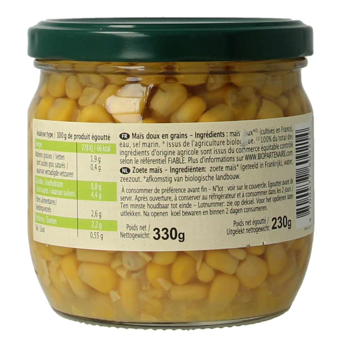 Primeal Mais conserve bio 330.00 Gram
