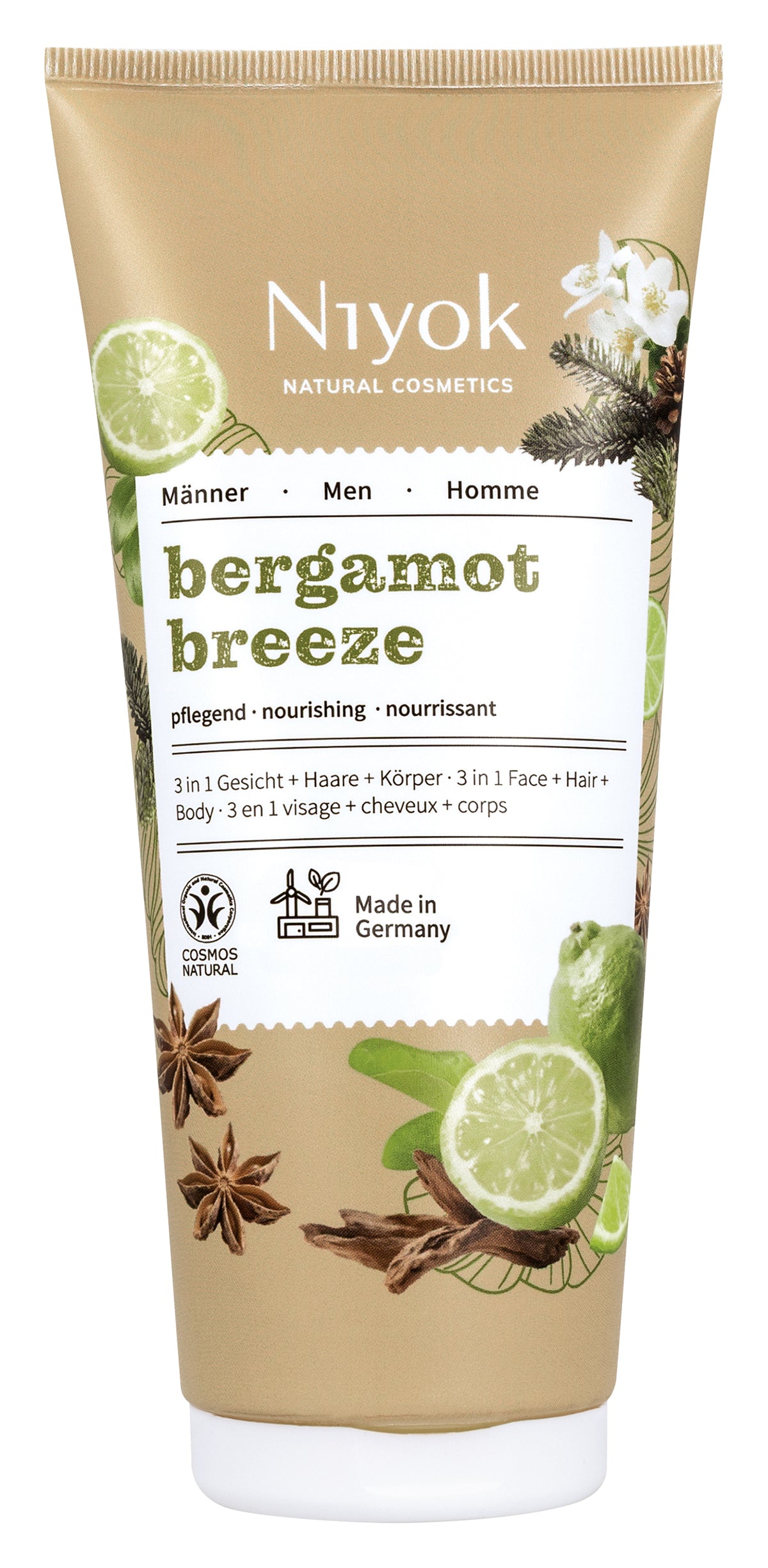 Niyok shower gel men Bergamot Breeze 3 in 1 200.00 Milliliter