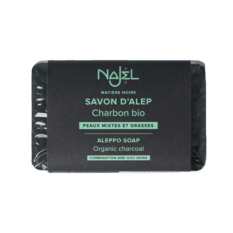 Najel Aleppo Aleppo olijfzeep met charcoal 100 Gram
