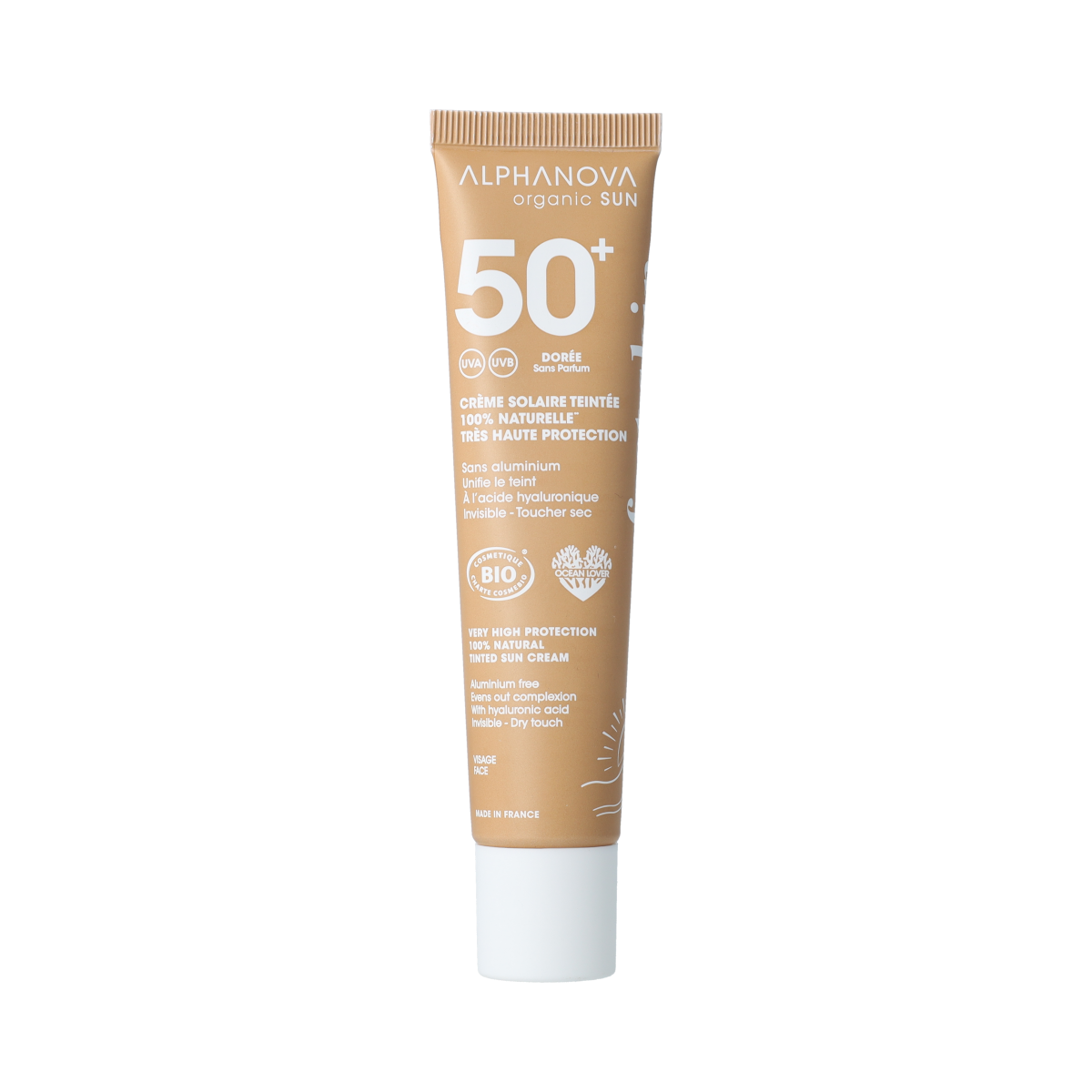 Alphanova Sun Sun bio tinted sunscreen cream golden SPF50+ 40.00 Gram