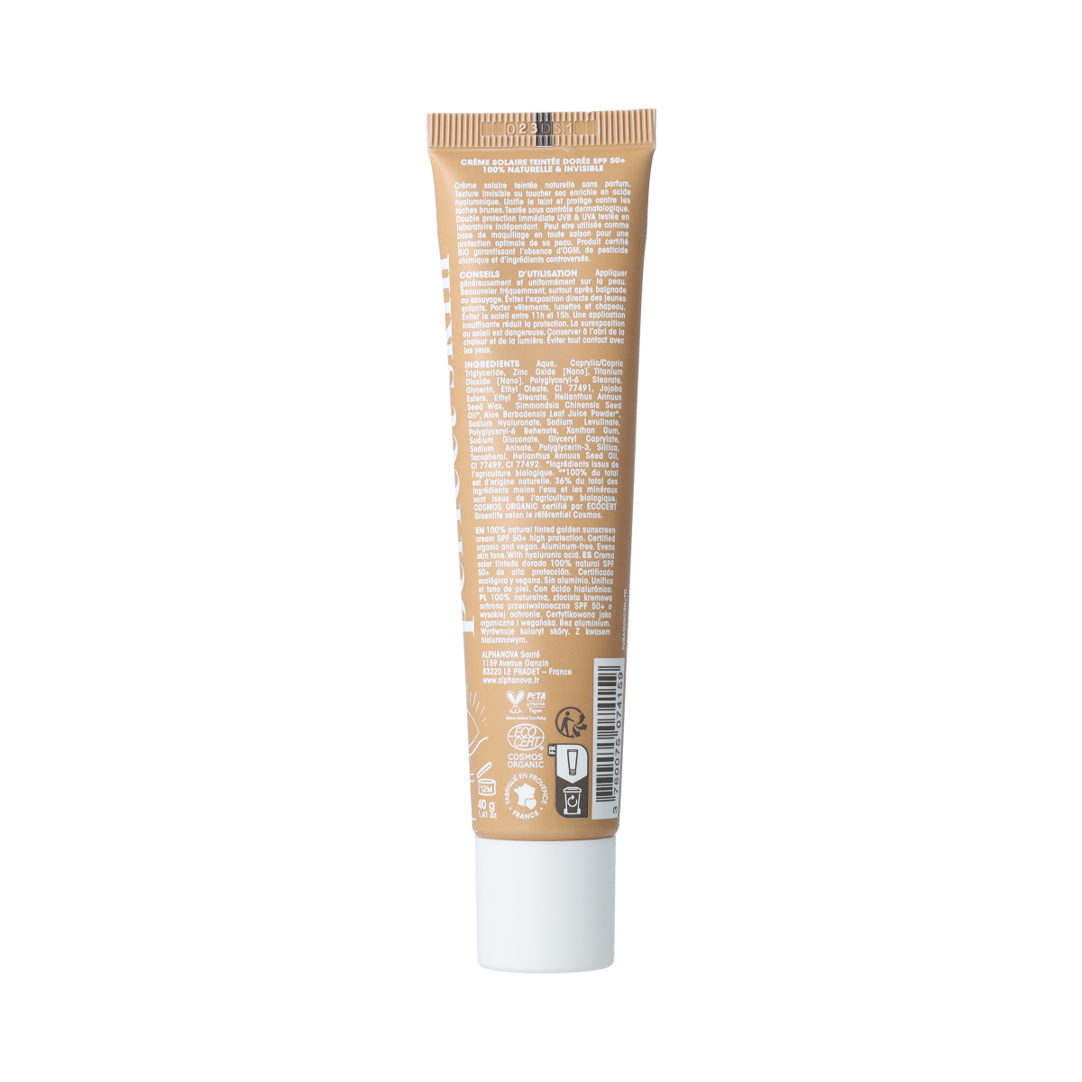 Alphanova Sun Sun bio tinted sunscreen cream golden SPF50+ 40.00 Gram