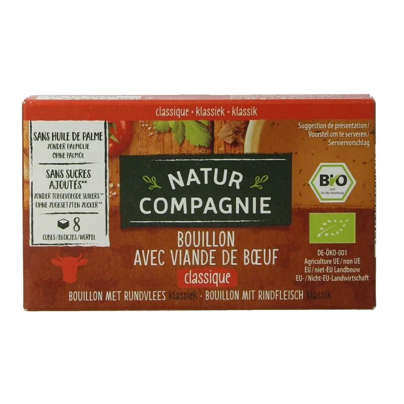 Natur Compagnie Rundvleesbouillon blokjes bio 8 Stuks