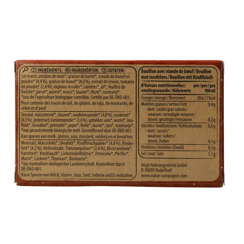 Natur Compagnie Rundvleesbouillon blokjes bio 8 Stuks