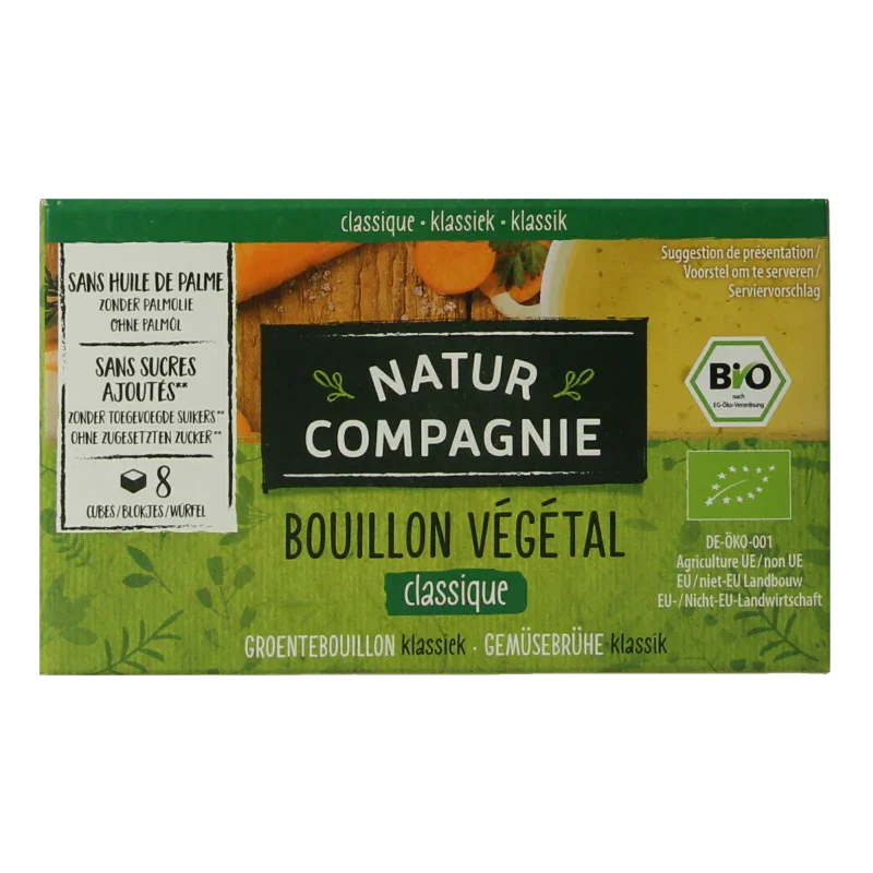 Natur Compagnie Groentebouillonblokjes met zout bio 84 Gram