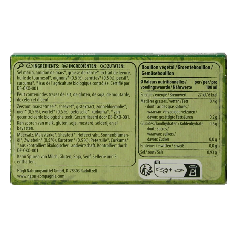 Natur Compagnie Groentebouillonblokjes met zout bio 84 Gram