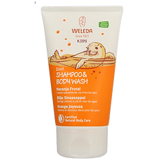 Weleda Kids 2-in-1 shampoo & bodywash blije sinaasappel 150 Milliliter