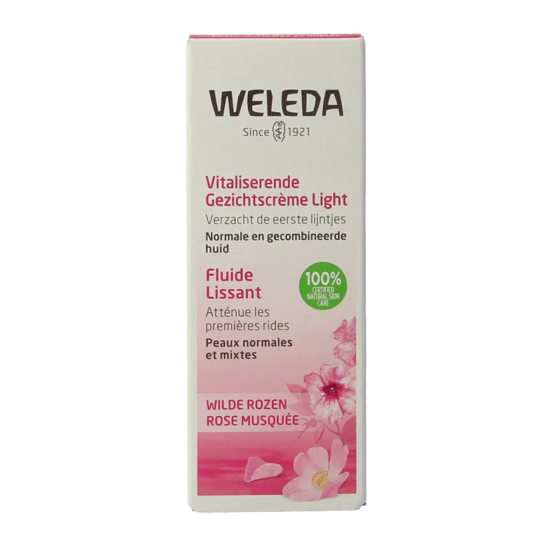 Weleda Wilde rozen vitaliserende gezichtscreme light 30 Milliliter