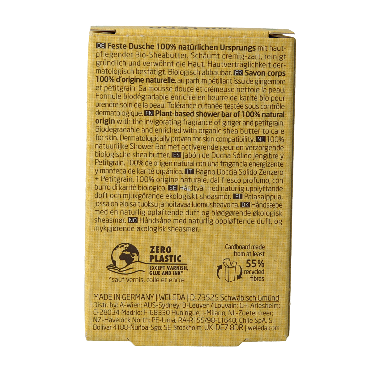 Weleda Shower bar ginger + petitgrain 75.00 Gram