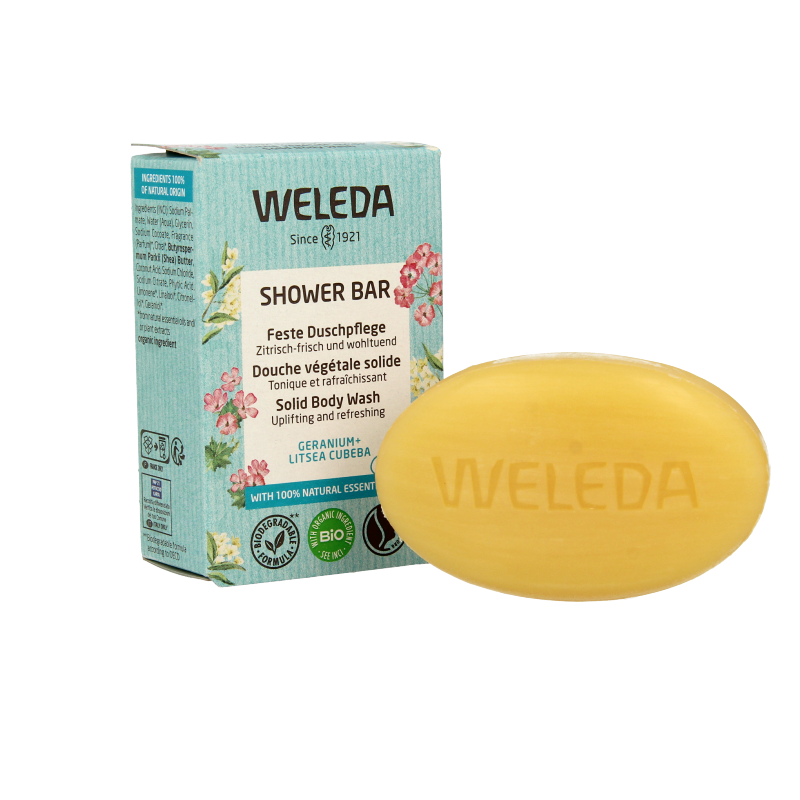 Weleda Shower bar geranium + litsea cubeba 75 Gram