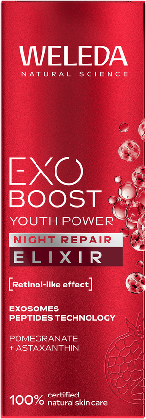 Weleda Exo night repair elixir granaatappel astaxanthine 30.00 Milliliter