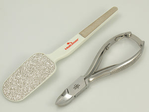 Malteser Set di Pedicure con Pinza 14cm e Rasp 19.5cm in Nichel