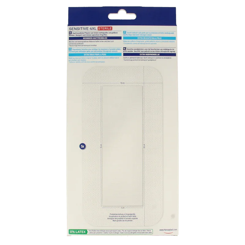 Hansaplast Pleisters sensitive 4XL 5 Stuks