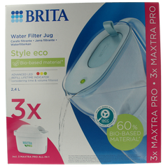 Brita Waterfilterbundel cool powder blue + 3 filters 1.00 Stuks