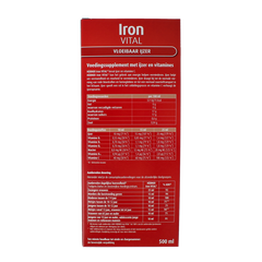 Hubner Iron vital vloeibaar ijzer XL 500.00 Milliliter
