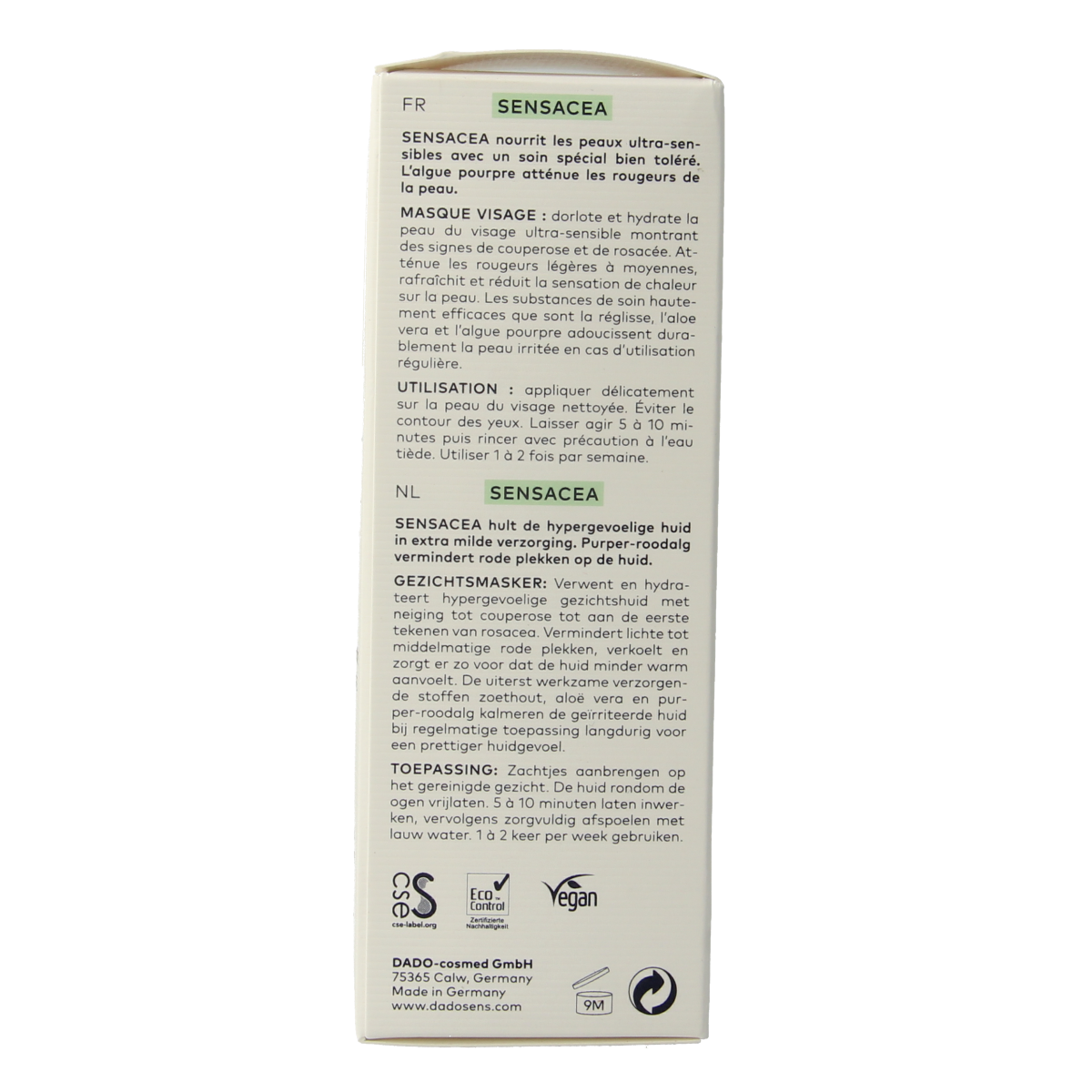 Dado Sens Sensacea facial mask bio 50.00 Milliliter