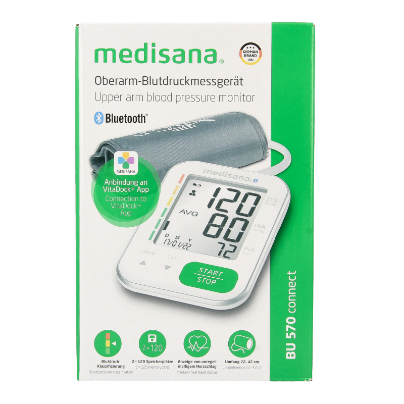 Medisana Bloeddrukmeter BU 570 connect bovenarm wit 1 Stuks