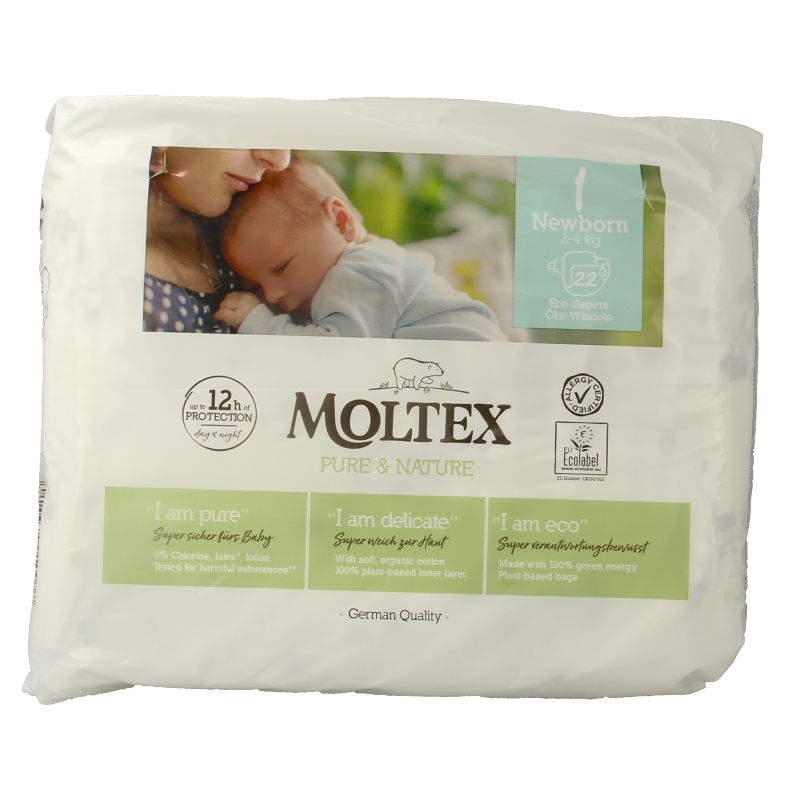 Moltex Pure & nature babyluiers newborn 22 Stuks